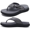 KuaiLu Mens Orthotic Cushion Flip Flops Athletic Recovery Walking Sandals(Grey)