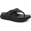 KuaiLu Men’s Orthotic Cushion Flip Flops Recovery Walking Athletic Sandals(All Black)