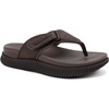 KuaiLu Men’s Orthotic Cushion Flip Flops Recovery Walking Athletic Sandals(Dark Brown)