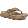 KuaiLu Men’s Orthotic Cushion Flip Flops Recovery Walking Athletic Sandals(Khaki Beige)
