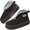 KuaiLu Mens Slippers Booties With Plush Lining Winter Warm House Shoes(Black)
