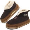 KuaiLu Mens Slippers Booties With Plush Lining Winter Warm House Shoes(Brown)