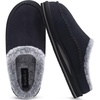 KuaiLu Mens Slippers Orthopedic Arch Support Suede Fluff Plush Home Shoes(Black)