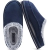 KuaiLu Mens Slippers Orthopedic Arch Support Suede Fluff Plush Home Shoes(Blue)