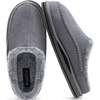 KuaiLu Mens Slippers Orthopedic Arch Support Suede Fluff Plush Home Shoes(Grey)