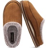 KuaiLu Mens Slippers Orthopedic Arch Support Suede Fluff Plush Home Shoes(Khaki)