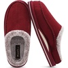 KuaiLu Mens Slippers Orthopedic Arch Support Suede Fluff Plush Home Shoes(Red)