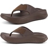 KuaiLu Recovery Flip Flops for Women Sport Thong Sandals(All Brown（go One Size Up）)