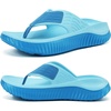 KuaiLu Recovery Flip Flops for Women Sport Thong Sandals(Double Blue（go One Size Up）)