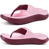 KuaiLu Recovery Flip Flops for Women Sport Thong Sandals(Pink Wine（go One Size Up）)