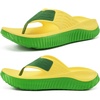 KuaiLu Recovery Flip Flops for Women Sport Thong Sandals(Yellow Green（go One Size Up）)