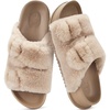KuaiLu Womens Arch Support Slides Slippers Indoor Outdoor Casual Outfits(Beige)