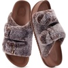 KuaiLu Womens Arch Support Slides Slippers Indoor Outdoor Casual Outfits(Coffee Brown (Tip Dyeing))