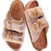 KuaiLu Womens Arch Support Slides Slippers Indoor Outdoor Casual Outfits(Khaki (Tip Dyeing))