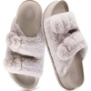 KuaiLu Womens Arch Support Slides Slippers Indoor Outdoor Casual Outfits(White (Tip Dyeing))