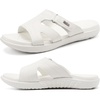 KuaiLu Womens Fashion Orthotic Slides Arch Support Slip On Walking Sandals(White)