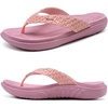 KuaiLu Womens Flip Flops Arch Support Yoga Mat Cushioned Thong Sandals(Lovely Pink)