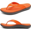 KuaiLu Womens Flip Flops Arch Support Yoga Mat Cushioned Thong Sandals(Orange)