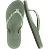 KuaiLu Women’s Rhinestone Flip Flops Arch Support Yoga Mat Cushion Sandals(Green)