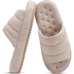 KuaiLu Cozy Memory Foam Slippers For Men – All-Season Warm House Shoes(Beige)