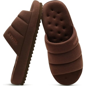 KuaiLu Cozy Memory Foam Slippers For Men – All-Season Warm House Shoes(Dark Brown)