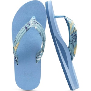 KuaiLu Flip Flops for Women with Arch Support Summer Beach Thong Sandals(Light Blue)