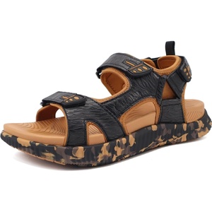 KuaiLu Mens Hiking Sandals with Orthopedic Arch Support Footbed(Khaki Black(camouflage))