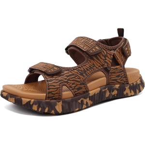 KuaiLu Mens Hiking Sandals with Orthopedic Arch Support Footbed(Khaki Brown(camouflage))
