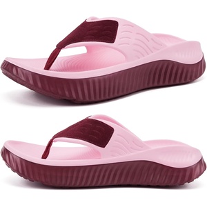 KuaiLu Recovery Flip Flops for Women Sport Thong Sandals(Pink Wine（go One Size Up）)