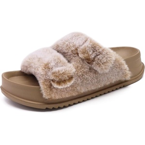 KuaiLu Womens Arch Support Slides Slippers Indoor Outdoor Casual Outfits(Camel Brown (Tip Dyeing))