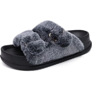 KuaiLu Womens Arch Support Slides Slippers Indoor Outdoor Casual Outfits(Vogue Black (Tip Dyeing))