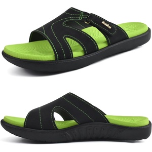 KuaiLu Womens Fashion Orthotic Slides Arch Support Slip On Walking Sandals(Green)