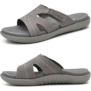 KuaiLu Womens Fashion Orthotic Slides Arch Support Slip On Walking Sandals(Grey)