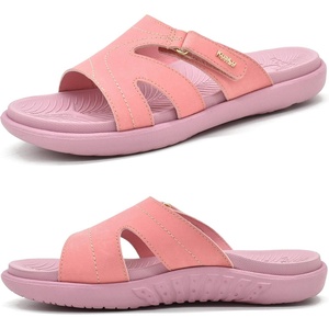 KuaiLu Womens Fashion Orthotic Slides Arch Support Slip On Walking Sandals(Pink)