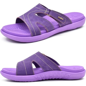 KuaiLu Womens Fashion Orthotic Slides Arch Support Slip On Walking Sandals(Purple)
