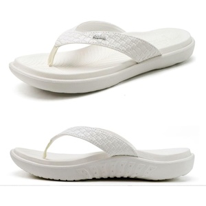 KuaiLu Womens Flip Flops Arch Support Yoga Mat Cushioned Thong Sandals(All White)