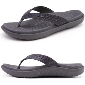 KuaiLu Womens Flip Flops Arch Support Yoga Mat Cushioned Thong Sandals(Elegant Grey)