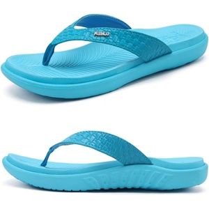KuaiLu Womens Flip Flops Arch Support Yoga Mat Cushioned Thong Sandals(Pure Blue)