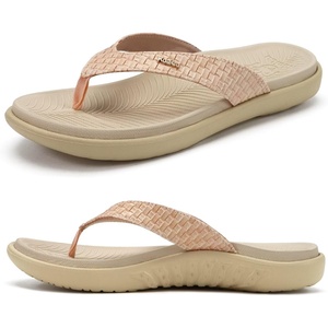 KuaiLu Womens Flip Flops Arch Support Yoga Mat Cushioned Thong Sandals(White)