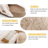 KuaiLu Womens Fuzzy Cross Band Arch Support Memory Foam Indoor Slippers(Beige)