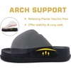 KuaiLu Womens Fuzzy Cross Band Arch Support Memory Foam Indoor Slippers(Black)
