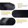KuaiLu Womens Fuzzy Cross Band Arch Support Memory Foam Indoor Slippers(Black)
