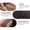 KuaiLu Womens Fuzzy Cross Band Arch Support Memory Foam Indoor Slippers(Brown)