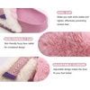 KuaiLu Womens Fuzzy Cross Band Arch Support Memory Foam Indoor Slippers(Pink)