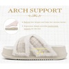 KuaiLu Womens Fuzzy Cross Band Arch Support Memory Foam Indoor Slippers(Snow White)