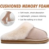 KuaiLu Womens Fuzzy Memory Foam Slippers Warm House Shoes Arch Support(Apricot)