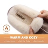 KuaiLu Womens Fuzzy Memory Foam Slippers Warm House Shoes Arch Support(Beige)