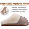 KuaiLu Womens Fuzzy Memory Foam Slippers Warm House Shoes Arch Support(Beige)