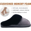 KuaiLu Womens Fuzzy Memory Foam Slippers Warm House Shoes Arch Support(Black)
