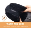 KuaiLu Womens Fuzzy Memory Foam Slippers Warm House Shoes Arch Support(Black)